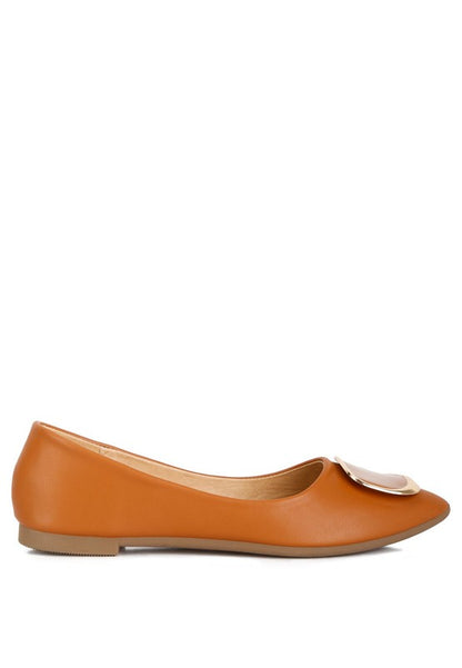 Karder Brooch Detail Ballet Flats