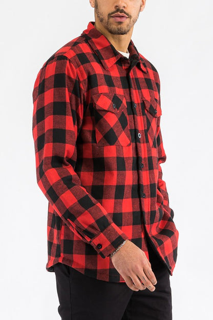 Mens Quilted Padded Flannel