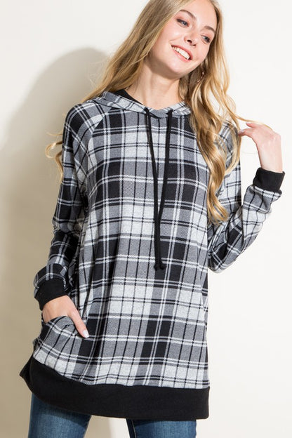 PLAID MIXED SWEATSHIRT