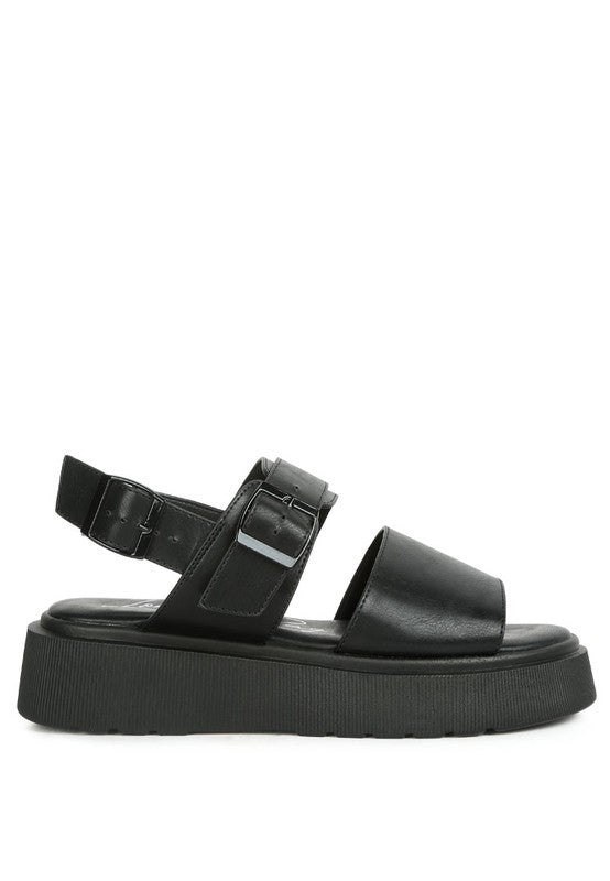 GLADEN Pin Buckle Platform Sandals