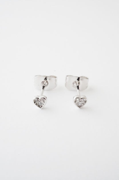 Mini Heart Crystal Stud Earrings