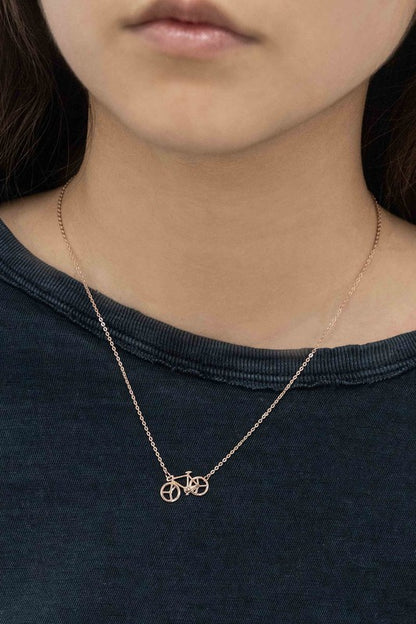 Bicycle Necklace 18K Rose Gold