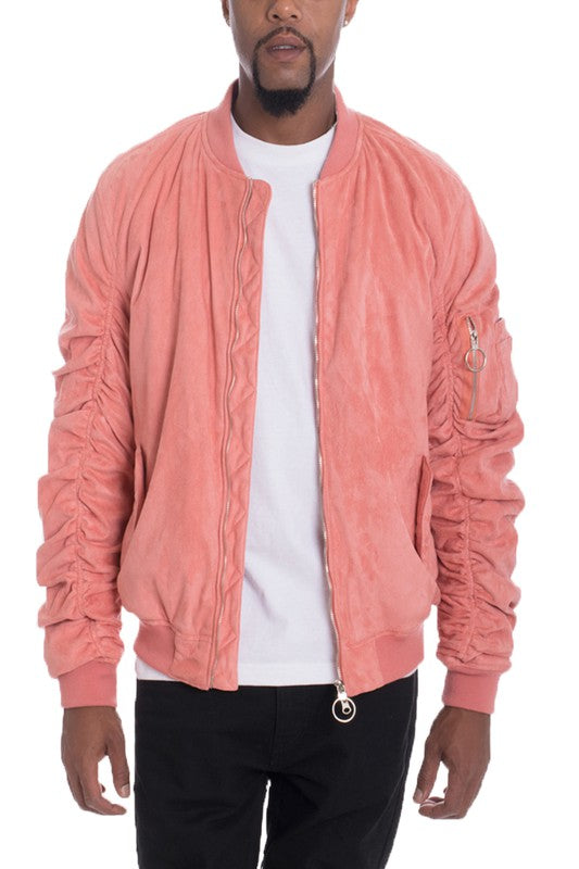 Weiv Mirosuede Scrunched Bomber Jacket