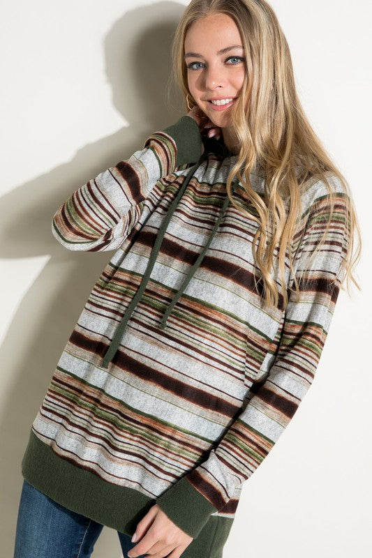 COZY MULTI STRIPE SWEATSHIRT