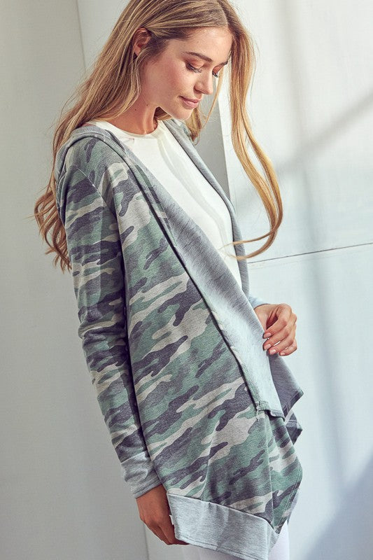 PLUS CAMOUFLAGE CASCADE CARDIGAN