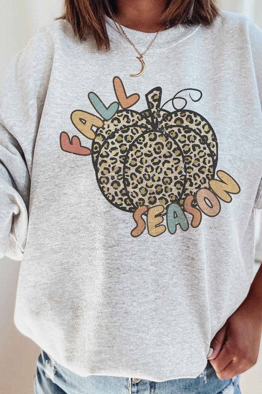 FALL SEASON LEOPARD PUMPKIN Graphic Sweatshirt