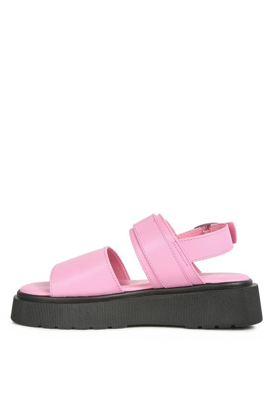 GLADEN Pin Buckle Platform Sandals