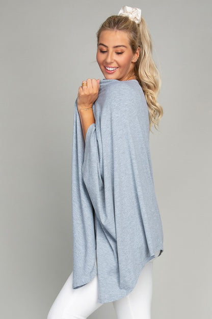 Drop Shoulder Open Front Cardigan