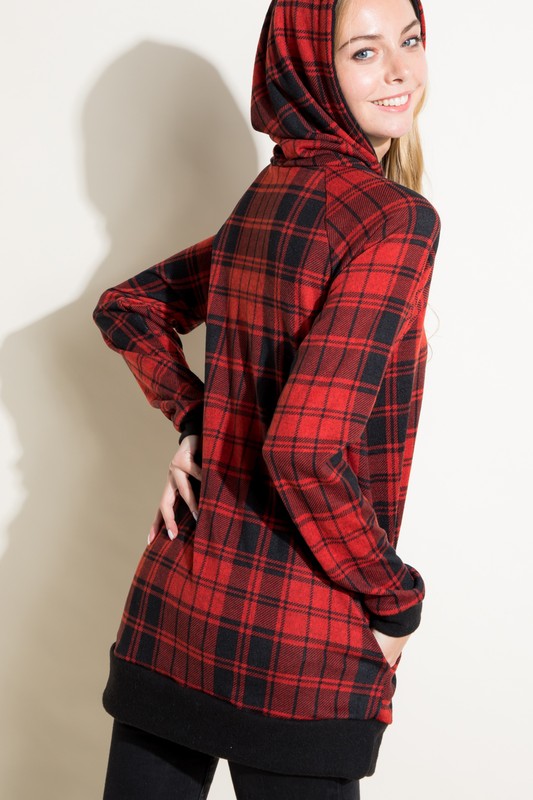 PLUS PLAID MIXED SWEATSHIRT