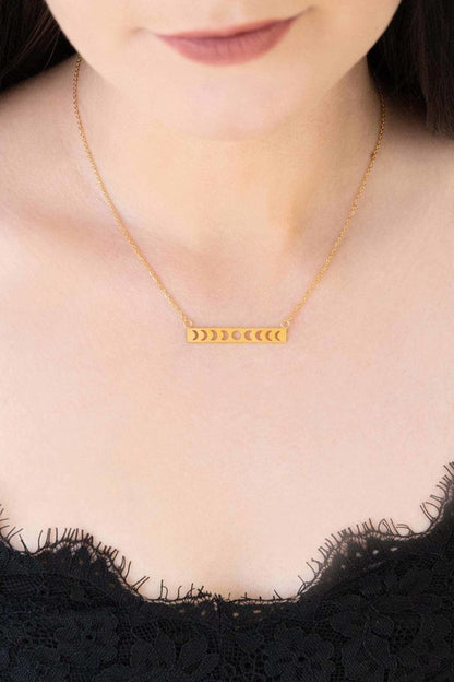 Lunar Phase Bar Necklace