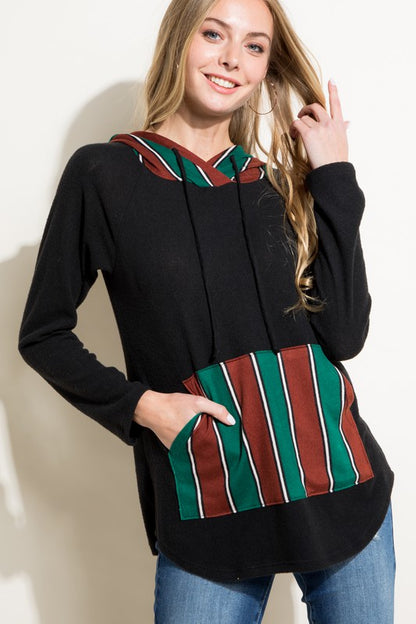 STRIPE MIXED SWEATSHIRT