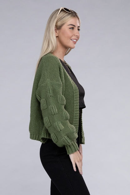 Open Front Drop Shoulder Cardigan