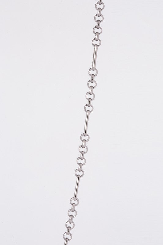 Clip chain bracelet and necklace set- silver