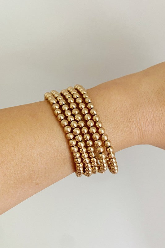 Golden Beads Bracelet Set