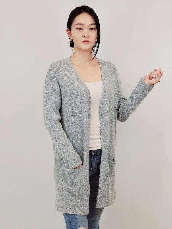 Cozy Elastic Loose Fit  Sweater Cardigan w/Pockets