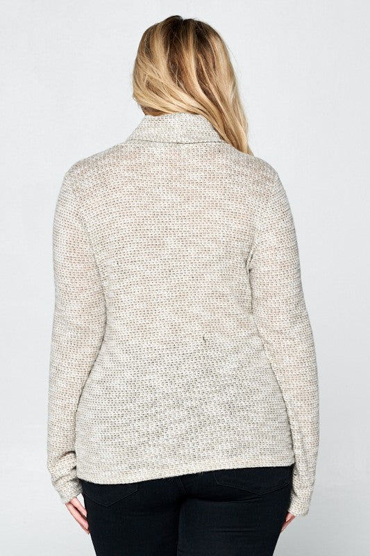 LONG SLEEVE KNIT TURTLENECK TOP