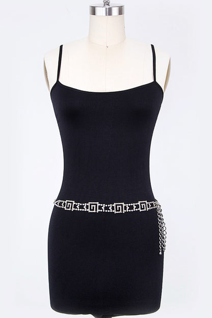 Rhinestone Statement Chain Belt