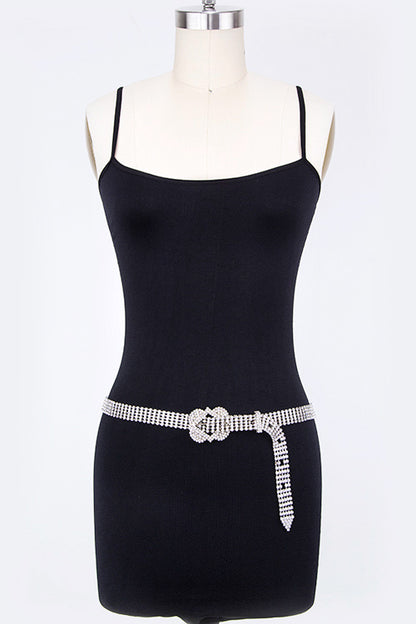 Statement Buckle Rhinestone Belt