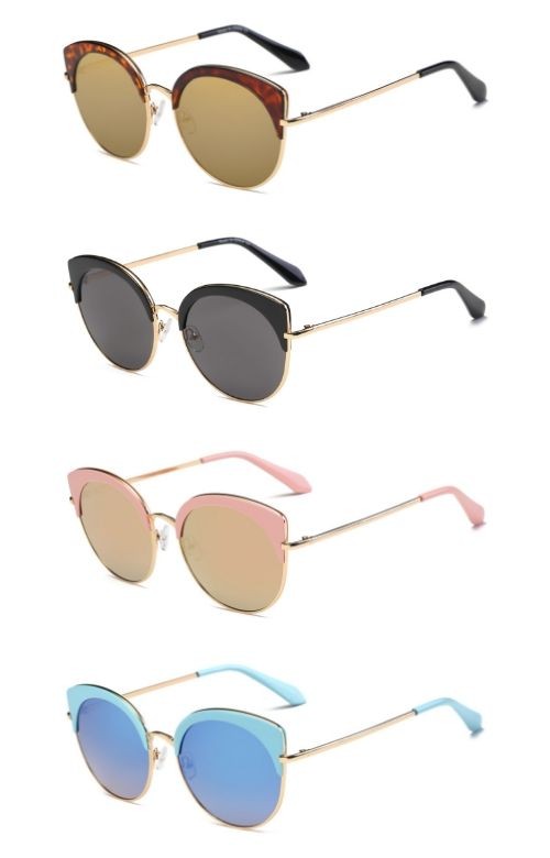 Women Round Cat Eye Fashion Sunglasses