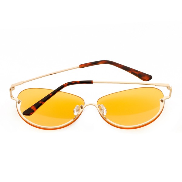 Half Frame Fashion Aviator Sunglasses