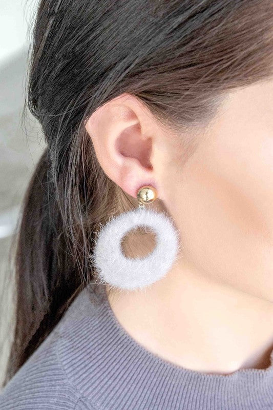 Fuzzy Mod Circle Earrings