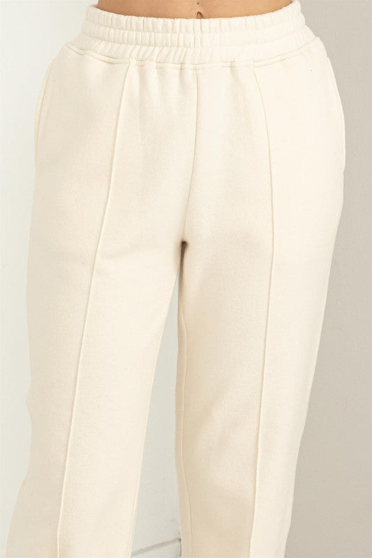 Cute Take High-Waisted Pintuck Sweatpants