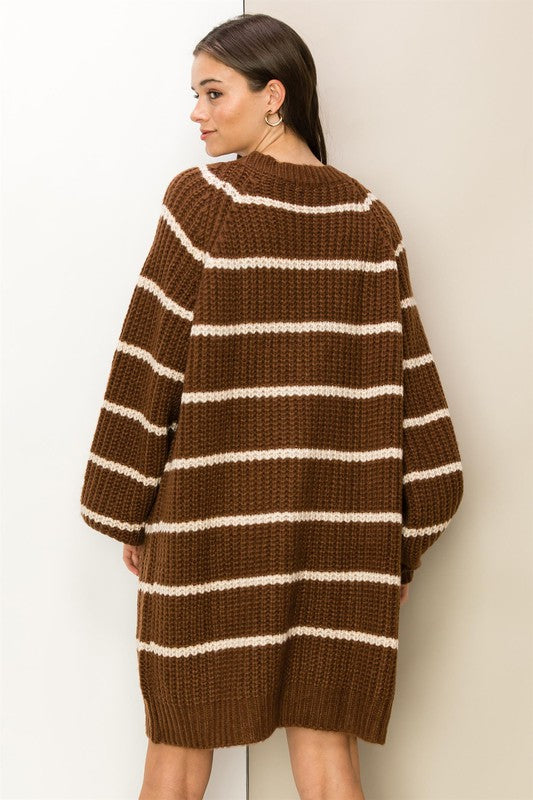 Made for Style Oversized Striped Sweater Cardigan