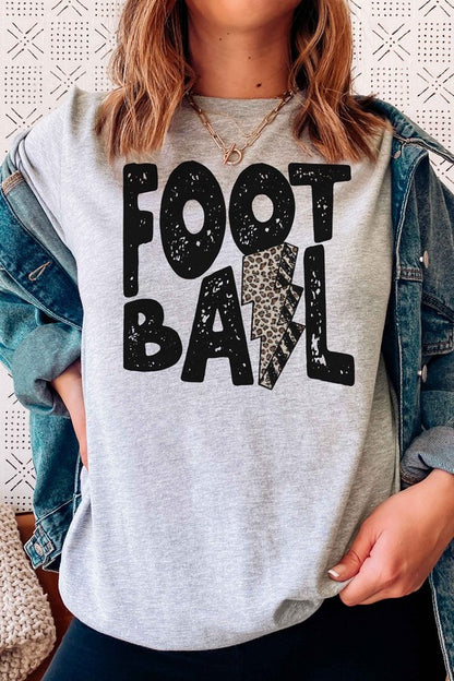 LEOPARD LIGHTNING FOOTBALL Graphic Tee