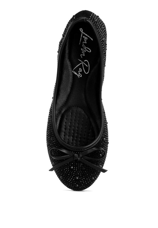 Hosana Rhinestones & Stud Embellished Ballet Flats