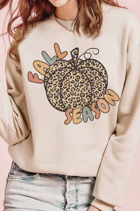 FALL SEASON LEOPARD PUMPKIN Graphic Sweatshirt