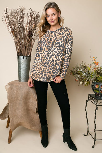 FRNCH TERRY CHEETAH PRNT SWEATSHIRT