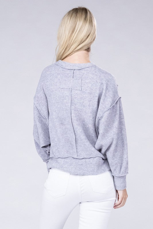 Brushed Melange Hacci Oversized Sweater