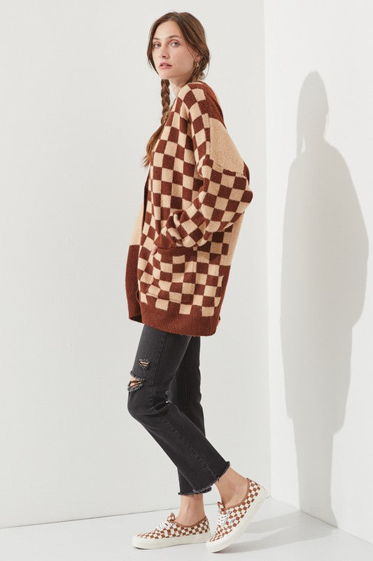 CHECKERED OVERSIZED SWEATER JJK5031P