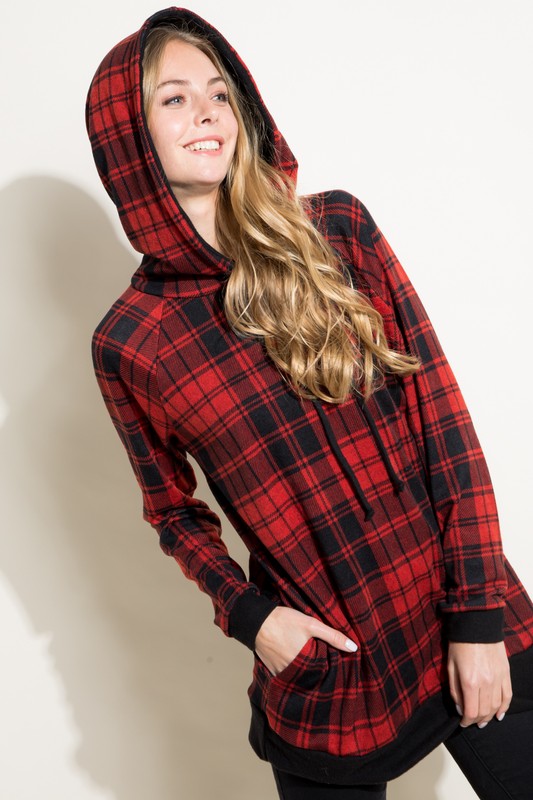 PLUS PLAID MIXED SWEATSHIRT