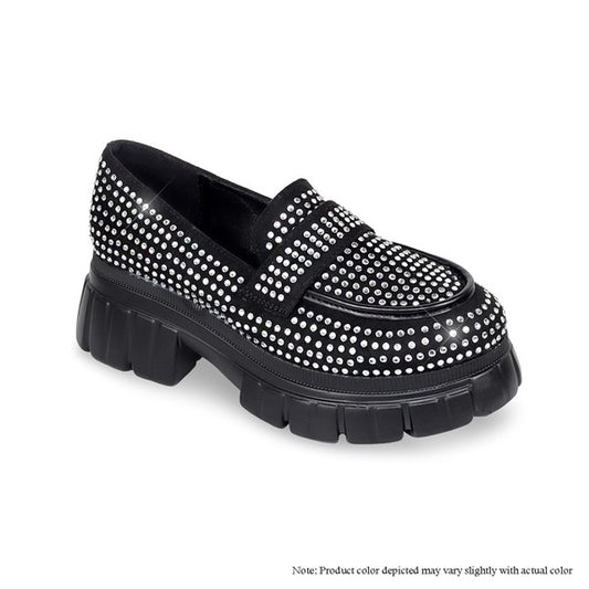 chuncky sole loafer shoe with studs all over