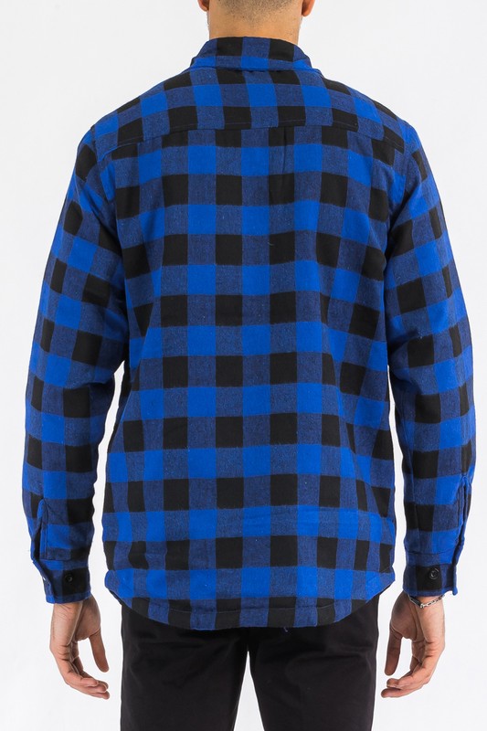 Mens Quilted Padded Flannel