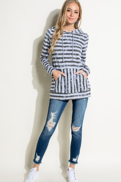 STRIPE TERRY SWEATSHIRT