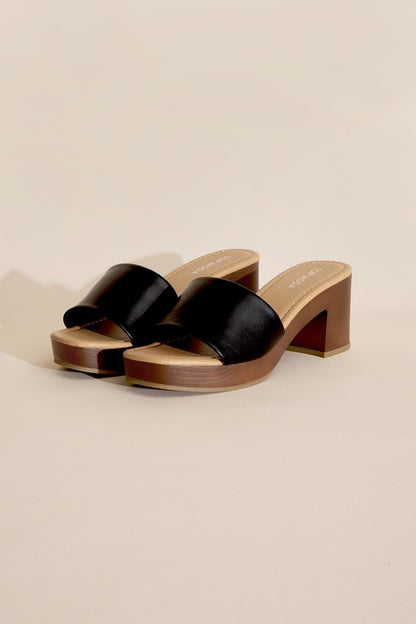 LAUREN-1 Slide Mule Heels