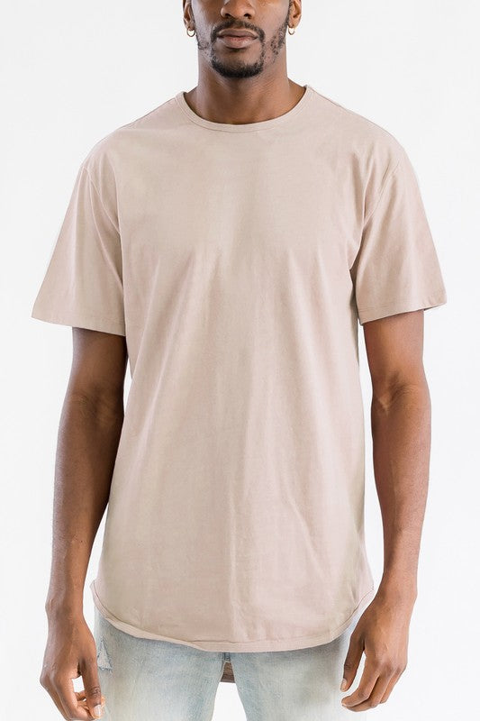 Extended Scallop Round Neck Tshirt