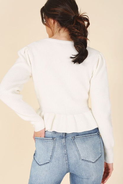 Peplum sweater top