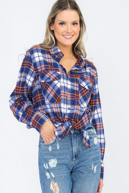 BOYFRIEND Fit Checker Plaid Flannel Long Sleeve