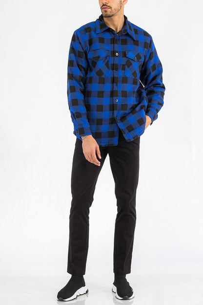 Mens Quilted Padded Flannel