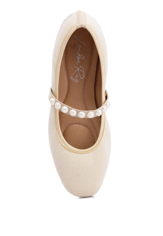 Sassie Pearl Embellished Ballerina Flats