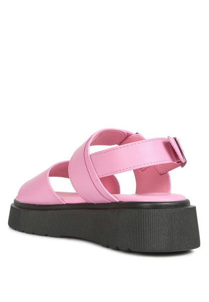 GLADEN Pin Buckle Platform Sandals