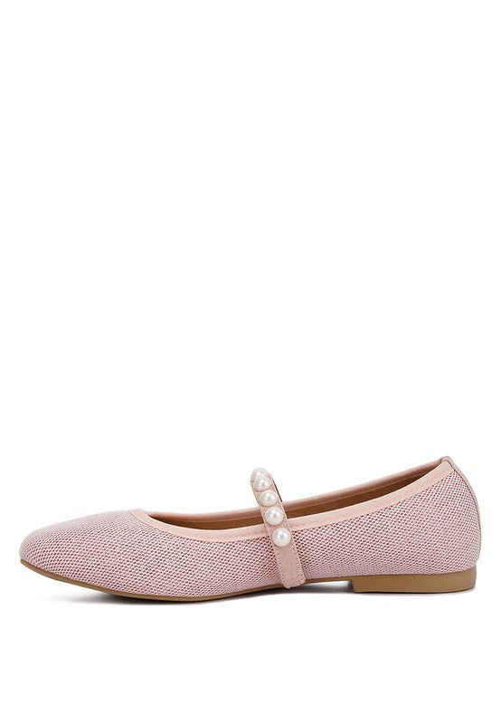 Sassie Pearl Embellished Ballerina Flats