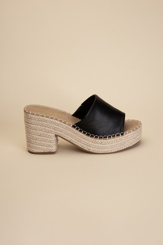 LOCK-1 Espadrille Mule Heels