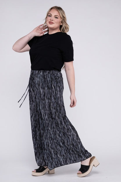 Drawstring Waist Wide Leg Pants