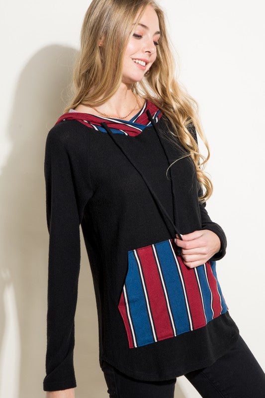 STRIPE MIXED SWEATSHIRT