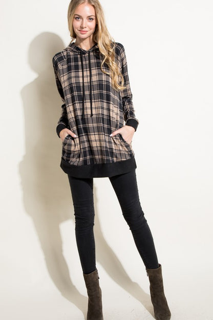 PLUS PLAID MIXED SWEATSHIRT