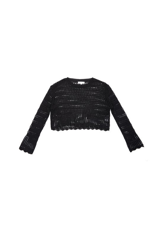 Mesh knit crop